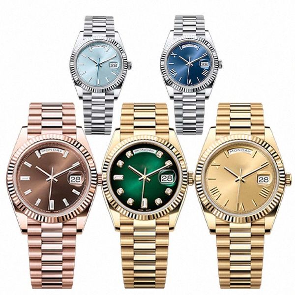 Reloj de lujo para mujer con fecha y día para hombre, relojes de pulsera con movimiento automático de diseñador y fecha para hombre, relojes de pulsera mecánicos I0vl #
