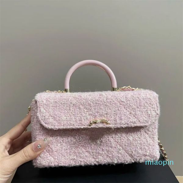 Bolso cruzado clásico de marca francesa de diseño de lujo para mujer, bolso cruzado famoso de París con doble letra en polvo, bolso con asa de cuero de alta calidad + espejo de maquillaje