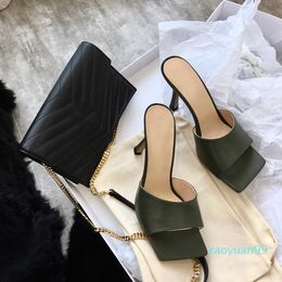 Luxury Femmes Designer Flip Flop Nappa Dream Square Toe Sandal Sandal Sandals Luxury Casual Casual Slippers Mard Woman High Heels5