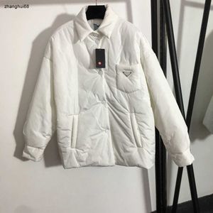 Femmes de luxe doudoune vêtements de marque pour femmes vestes d'hiver mode Triangle logo poche à manches longues col à capuche coton fille manteau décembre 04 nouveau