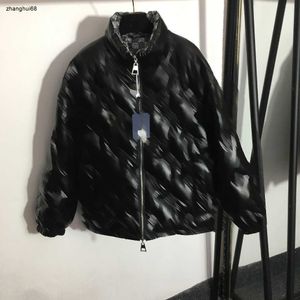 Chaqueta de lujo para mujer, ropa de diseñador para mujer, chaquetas de invierno, moda, logotipo en relieve, doble cara, cuello alto, manga larga, abrigo de algodón para niña, dic 04 Nuevo