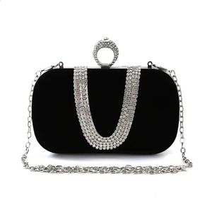 Luxe femmes sacs de soirée diamant luxe pochette fête diamants dame noir rouge chaîne sac à bandoulière sacs à main pour sac à main 240130