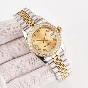 Luxe dames modehorloges mechanische automatische horloges ontwerper lumineuze 28 mm dagjust diamant dame horloge roestvrijstalen polshorloges voor damescadeau