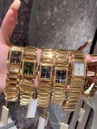 Luxe Dames Geometrisch Rechthoek Horloge Roestvrij Stalen Band Klok Trendy Lichtgevend Quartz Horloge Veelkleurige Cijfers Wijzerplaat Witte Diamanten Horloges