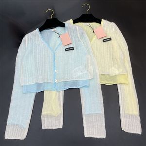 Luxury Femmes Tricoted Tops Designer Cropped Blouse Letter Spring Elegant Shirt 2 Couleurs