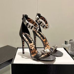 Zapatos de vestir de lujo con estampado de leopardo para mujer, zapatos de tacón alto de mariposa Begum de boda de cuero genuino, Sandalias de tacón de 10,5 cm, talla 36-42