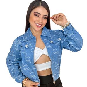 LETTRE LEXURES LETTRE JACQUARD JACKETS MODE DENIM COSES DÉCHANCHER FEMANDS ZIPTER