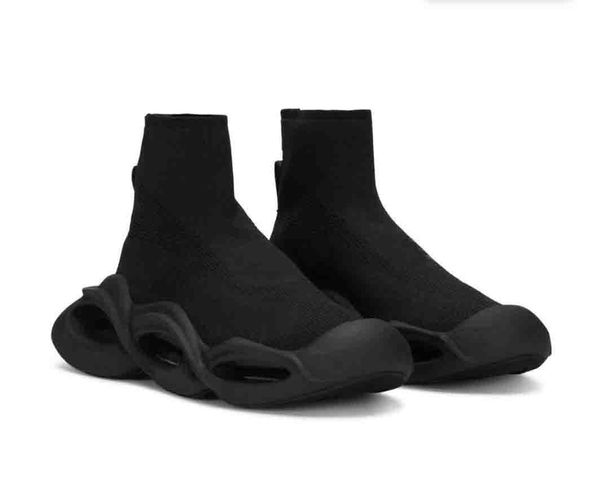 Luxe femmes hommes botte Wave baskets stretch mi-hautes Série Chaussettes tricotées Chaussures Coussin d'air Réfléchissant Baskets de sport décontractées taille 35-45