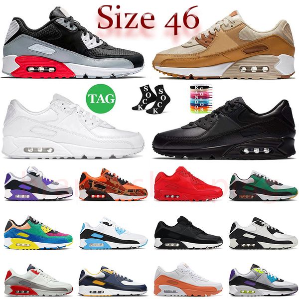 Nike Air Max Airmax 90 Running Shoes 90s Sports max 90 Designer Sneakers Infrared Caramel For Mens Women airs Trainers airmaxs 【code ：L】Outdoor