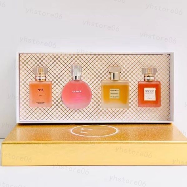 Luxury Femmes Perfume Gift Set Chance N5 paires Coco 25 ml x 4 photos Bonne odeur longue longue durée