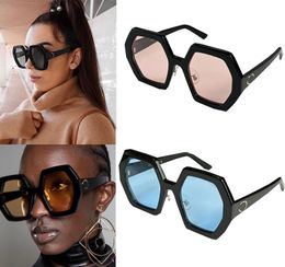 Lunettes de soleil de luxe à monture ronde polygonale pour femmes, jambes de lettre à la mode, verres à changement de couleur de haute qualité et résistants aux UV400 avec étui de protection GG0772S