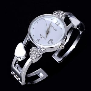Luxe dames kwarts horloges ladies kijken hartvormige stalen band vrouwen kijken armband polshorloges vrouwelijke klok reloj mujer