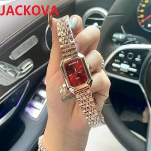 Luxury Women Rectangle Shape Fashion Watches de 24 mm Diseño especial RELOJES DE MARCA MUJER Silver Lady Quartz Movimiento Reloj Rose Gol232t