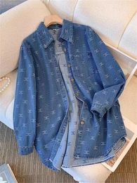Luxe dames herfstjack mode denim jas ontwerper dames knop brief jas dames designer jasje jeans sociale vracht denim short jacket s-2xl