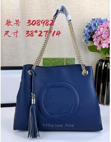 Sac de voyage de luxe Sacs de voyage Designer Femmes Big Shopping Handbag Brands Sac à bandoulière 38 cm Sac à main bleu luxue