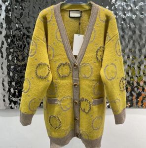 Luxe Dames Designer V-hals casual gebreide vesten wollen Truien meisjes slim fit warm zacht Zware industrie hete boor veelzijdige trui jassen