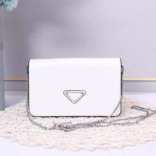 Bolso de hombro individual de lujo para mujer 2023 nuevo bolso cruzado mini cadena tendencia de moda etiqueta triangular bolso de cuero de cara brillante bolso de diseñador bolso de viaje bolso de embrague