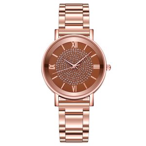 Luxury Women's Watches Diamond Rose Gold Ladies Wall Wristwatch Pulsera magnética para mujeres