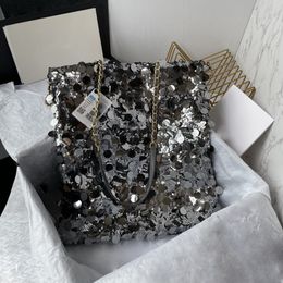 Luxury Femmes Sequin Sac à provisions Sac à bandoulière Sags Sexy Lady Party Party Mouring Handsbag Big Space Genuine Cuir AS2066