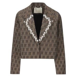 Conjunto de falda de diseñador para mujer, blazer, chaqueta, abrigo, Falda corta, falda avanzada retro de dos piezas con letras completas, traje de lujo