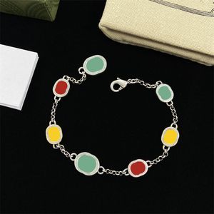 Luxe Vrouwen Zilverkleurige Ketting Armband Set Kleurrijk Emaille Antiek Zilver Kettingen Armbanden Meisjes Dopamine Slijtage Accessoires Sieraden