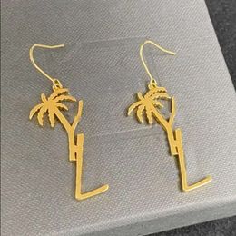 Pendientes de lujo para mujer, joyería de diseño, colgante colgante de palmera, pendiente de plata 925, tachuelas de fiesta, aros de oro, compromiso para un regalo perfecto, nuevo