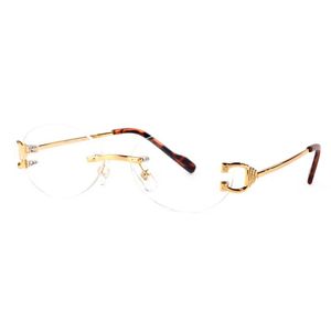 Lunettes de soleil de luxe pour femmes montures de lunettes en alliage pour hommes montures de lunettes en or argent lunettes de vue lunettes à charnière corne de buffle Oculos Lunette De Soleil