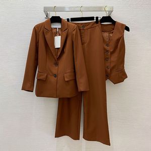 Blazer formal para mujer, chaleco, traje, chaqueta de diseñador de lujo, pantalones, chaleco, moda elegante, trajes de chaqueta de 3 piezas