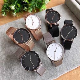 Luxe Dameshorloge dw Quartz Eenvoud Damesmode Rose Goud Zilver Daniel's Horloges 32mm 36mm orologi da donna di lusso265K