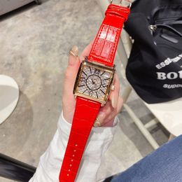 Reloj de lujo para mujer, esfera cuadrada de 32 mm, diseñador de primeras marcas, relojes de moda para mujer, relojes de pulsera de cuarzo con correa de cuero para mujer, regalo del Día de la Madre de Navidad, montre de luxe