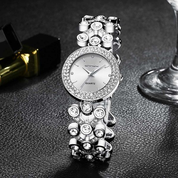Montres de luxe pour femmes CRRJU ciel étoilé femme horloge montre-bracelet à Quartz mode dames montre-bracelet reloj mujer relogio feminino sympa