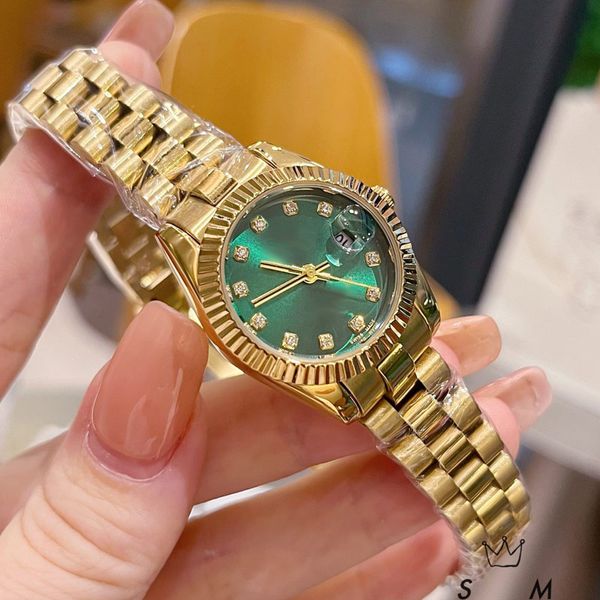 Montres de luxe pour femmes Top marque 26mm or designer diamant mouvement dames montre de haute qualité tout en acier inoxydable montres-bracelets femmes cadeau d'anniversaire de noël