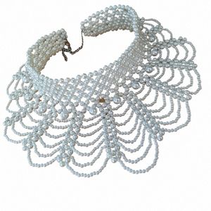 Luxe Femmes Mariage Boléro Col Haut Perles Perles Blanc Noir Veste Pour La Fête De Mariée Accories X8sh #