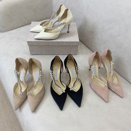 Chaussures de mariage de luxe pour femmes, sandales de styliste en cuir véritable de qualité supérieure avec bracelet en cristaux, noir et blanc, escarpins sexy avec boîte