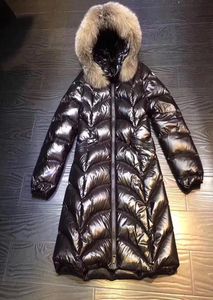 Luxury Femme Brand Down Parka avec Real Fox Fur Col Cougorat Hiver Double Zippe 90 Blanc Bower Down Long Coats Slim Black Sal4884560