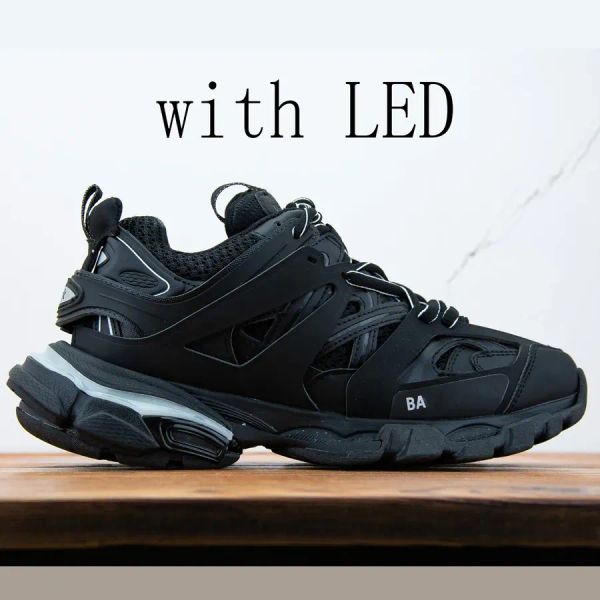 Zapatos de diseñador para mujer de lujo para hombre al aire libre Zapatos casuales Track 3.0 Sneaker Iluminado Gomma Entrenador de cuero Nylon azul Zapatillas de deporte con plataforma impresa Hombres Entrenadores Zapatos LED