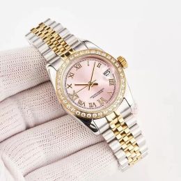 Reloj de oro para mujer de lujo, relojes mecánicos automáticos de diseñador, reloj luminoso de 28 mm con diamantes Dayjust, relojes de pulsera de acero inoxidable para regalo de mujer