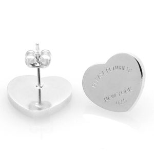 Luxe Dames Hart Liefde Oorknopjes voor dames Klassieke Stijl Vrouwen Minnaar Studs Titanium Stalen Oorbellen Logo Gedrukt Bruiloft Geschenken ketting