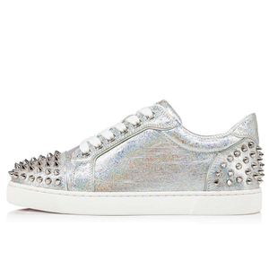 Luxe dames lage tops rode broeken geklede schoenen Vieira 2 platte sneakers Klassieke elastische kalfsleer spikes ontwerp Senior kwaliteit outdoor feest casual sneakers EU 35-43