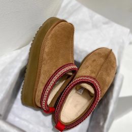 luxe damesbagage wgg Australië Tasman Shearling laarsjes designer pluizige snowboots buiten platform schoen Tazz schapenvacht schoenen populaire heren suède loafer