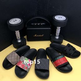 Luxe damesheren Floemschuif sandaal canvas slipper bloem hak slang tijger zomer strandschoen rubberen schuifregelaars lederen loafers sandale designer schoenen groothandel 01