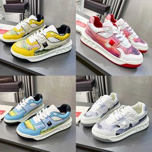 Luxe dames enkele nietje Casual schoenen One Stud XL NAPPA LEDER LAGE TOP SNEAKER bovenste afdrukpatroon Lage reliëf Maxi Stud Detail Designer Mens Sneakers Maat: 35-46