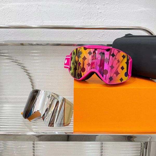 Gafas de sol de lujo para mujer Diseñador Baglv Gafas de sol Gafas de esquí con paquete de caja Gafas rosadas ajustables Lente doble Montañismo Gafas a prueba de viento Gafas Hombres