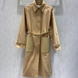 Femmes de luxe trench-coats concepteur femmes coupe-vent corps lettres imprimer veste lâche ceinture manteau femme décontracté longs trenchs manteau M06