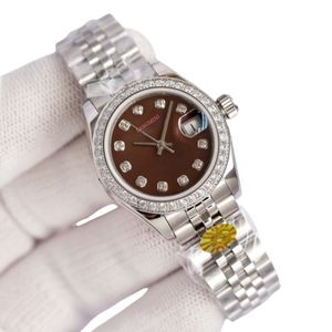 Luxe dames horloge 28 mm 31 mm wijzerplijn horloges roestvrijstalen band zakelijke polshorloge automatische beweging mechanische polshorloges