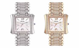 Luxury Womens Watches Designer 2022 Allmatch Fashion Ladies Watch Diamond Rectangular Quartz Femmes imperméables Watch Strip Nail TI9160248