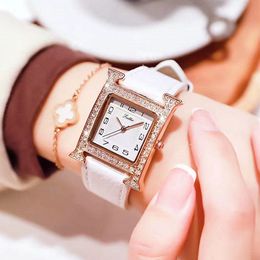 Luxe dames horloges Designer Fashion Watch Trend rechthoek 2022 Echte horloge dames vol diamant waterdichte kwarts vrouwen kijken naar tert