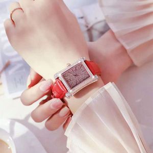 Luxe dames horloges Designer Fashion Watch Trend rechthoek 2022 Echte horloge dames vol diamant waterdichte kwarts vrouwen kijken fghfdc
