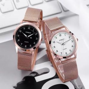 Luxury Womens Watches Quartz Watch Women Version coréenne Version Simple Verséatile Affaire des dames Rétro Retro Steel Band Fashion Watch HJFG