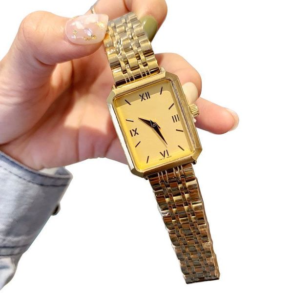 Luxury Womens Watches Rectangle Gold Brand Designer Fashion Lady Watch Wall Wall Wutchings para mujeres Valentín de San Valentín Regalo de cumpleaños